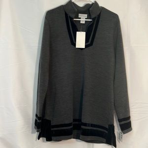 #2089 Soft Surroundings, black and gray shirt size XLP Business casual NWT
